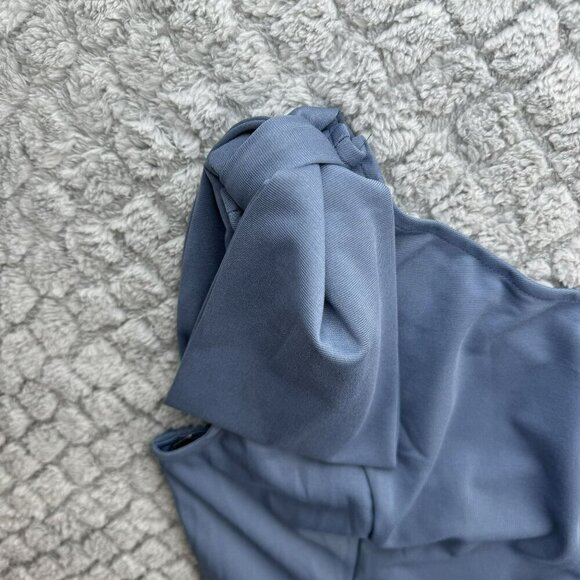 Jasambac One-Shoulder Cocktail Dress‎ Blue Size XL Knee length Bow - Picture 11 of 11